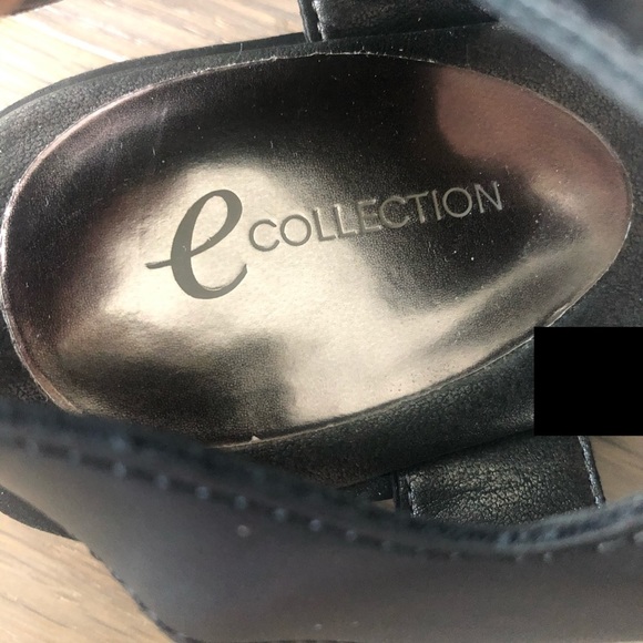 CE collection black sandals gems shiny size 6.5 cute chic walking shoes - Picture 3 of 7